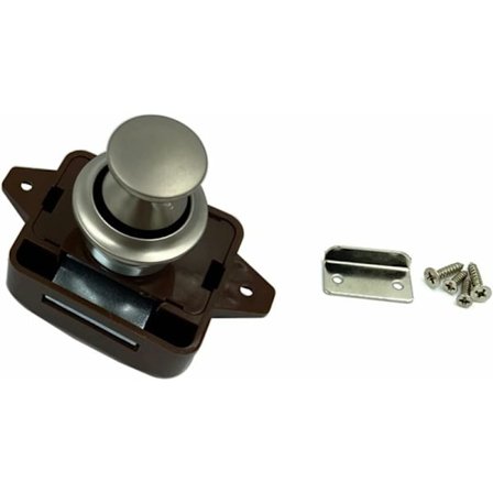 Trykknap låse, skabslåge låse og låse nøglefri dør skabslåseknap, til autocamper autocamper campingvogn båd, brun (1 stk)