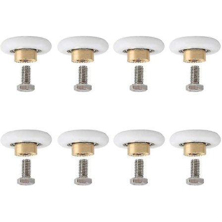 20 mm Duschdörr Hjul 8 Stycken Duschhjul med M6 Skruvar, Ersättningshjul Dusch Skjutdörr Hjul, Rullhjul Ersättningshjul, Whi