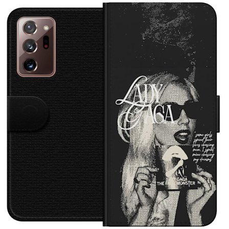 Yhteensopiva Lompakkokotelo Samsung Galaxy Note20 Ultra Lady Gaga mustavalkoinen retrojuliste aurinkolaseilla ja pop-taide-estetiikalla