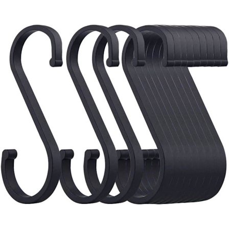 S-kroge, 12 stk. Metal S-formede kroge med afrundede ender, Kødophængningskroge, S-kroge, tunge kroge til ophængning af redskaber/pander/gryder/kurve 