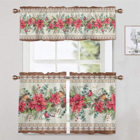 1/2 St Printed Rod Pocket Blackout Xmas Halv Gardin