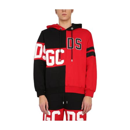 Gcds Asymmetric Sweatshirt with Logo , Rood , Heren , Maat: M