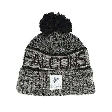 New Era - NFL Černá pom Beanie - Atlanta Falcons NFL 25 Sideline Cold Weather Sport Knit Black/Grey Pom @ Hatstore