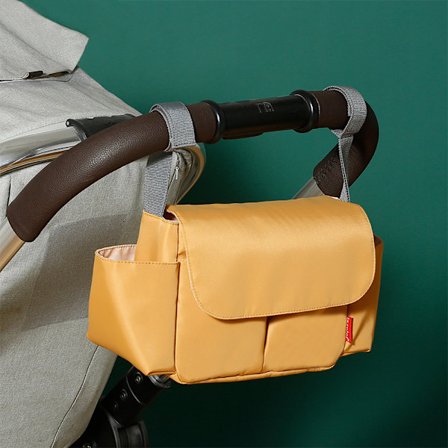 barnvagn ta emot väska hängande påsar