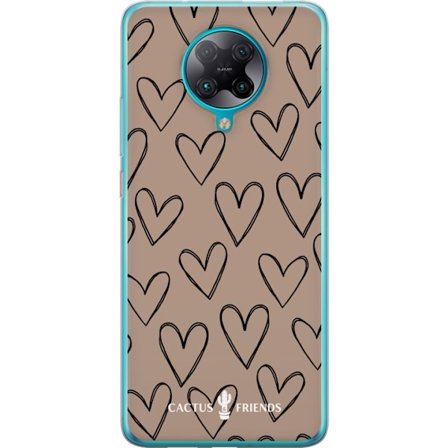 Kompatibelt Mobildeksel til Xiaomi Xiaomi Poco F2 Pro Cactus and Friends - Earthy Sketch Hearts