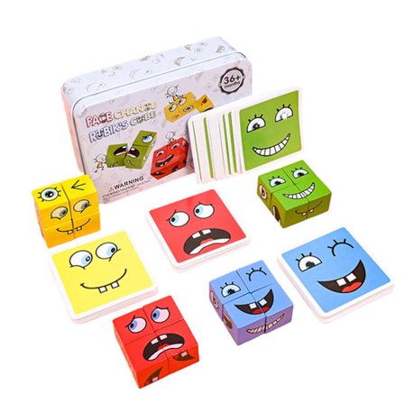 Skift Ansigt Rubiks Kuber Legetøj Gratis Matchende Forældre-Barn Interaktivt Klodslegetøj til Huset