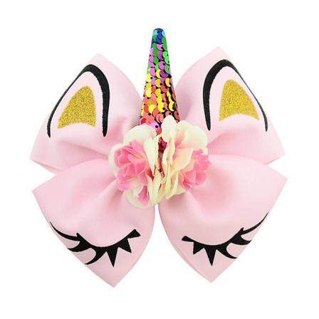 Stor Stor Glitter Sequin Bue Unicorn Alligator Hårklemmer Barrettes Hårbue Til Baby Piger Småbørn Børn Teenagere, wz-226 (FMY)