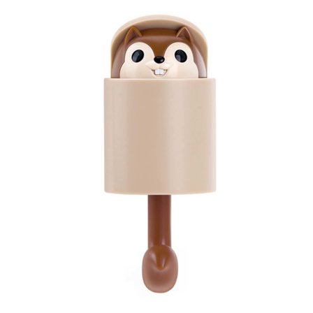 Itsekiinnittyvä koukku, söpö oravan muotoinen, raskas, suuri, vedenpitävä, tarttuu seinään, koukku makuuhuoneeseen, eteiseen, ruskea