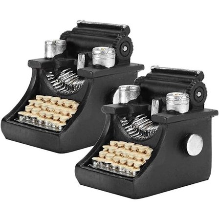 Dekorativ Western Stil, 2 stk. Resin Retro Udsøgt Skrivemaskine Figur Statue Bordplade Dekoration Hjemmekontor Dekoration Ornament Håndværk