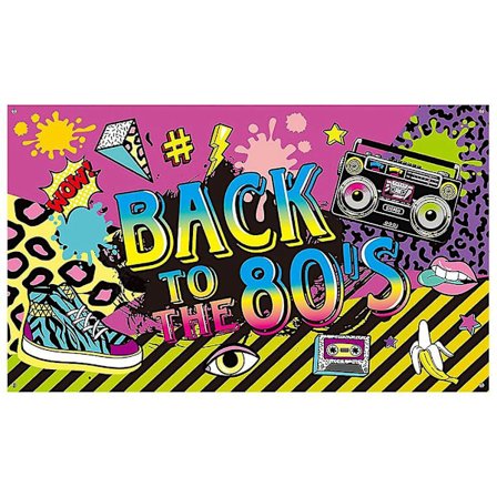 80-tals Festdekorationer, Extra Tyg Back To The 80's Hip Hop Skylt Festbanderoll Fotobås Bakgrund