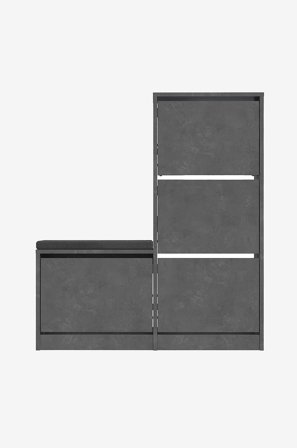 Hanah Home - Kenkäkaappi Dude - Harmaa - Kenkäkaapit - - Homeroom