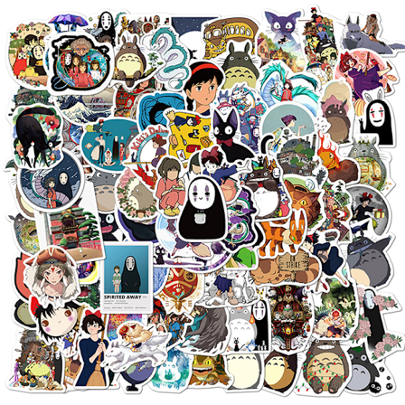 100 ST Cartoon Anime Spirited Away Klistermärken Totoro No Face Man