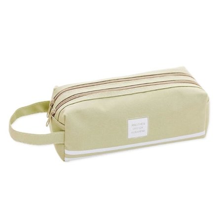 Etui, Etui, Studentväska med Stor Kapacitet, Blixtlåsficka, Hållbart Brevställ, Studentmaterial, Kontorsförvaringsbord, Sortering Grå Grön