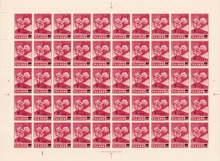 Island 1954 - AFA 293y - Facit 326 v2 - Helark - Postfrisk