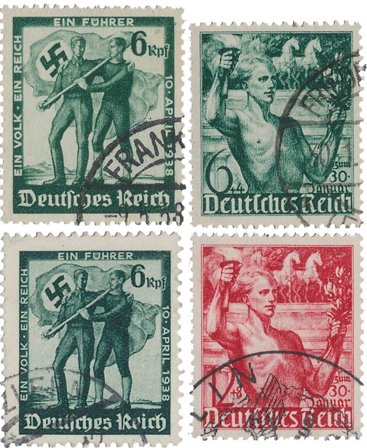 Tyske Rige 1938 - MICHEL 660-661+662-663 - Stemplet
