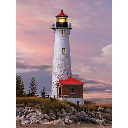 DIY 5D timanttimaalaus majakka talo, timanttimaalaustaidekirjonta ristipisto pyöreä timantti kodin seinäkoriste 12x16 tuumaa