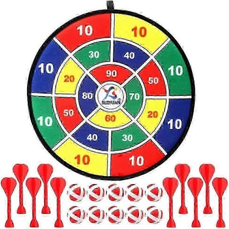 Dartskive for barn, for innendørs og utendørs oppheng, trygge brettspill for barn, 36 cm stoffdartskivesett med opphengsstropp for gutter og jenter