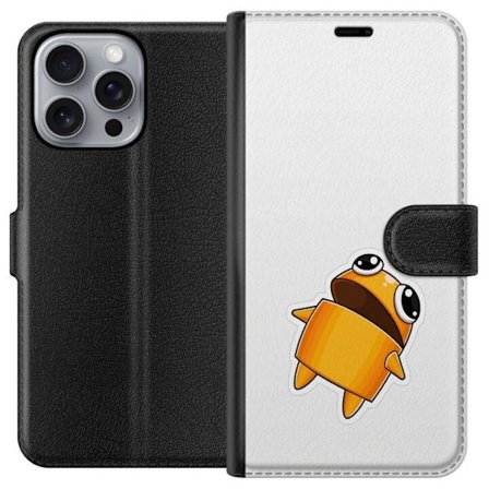 Kompatibel Tegnebogsetui til Apple Apple iPhone 16 Pro Max Orange tegnet figur med store øjne og dynamisk pose i legende stil