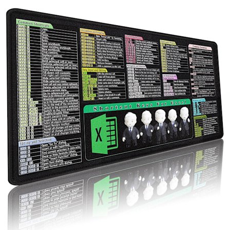 Excel Genvejstaster Musemåtte, Udvidet Stor Snydemåtte, Pc Kontor Regneark Tastaturmåtte, Skridsikker Syet Kant 300*600*2Mm
