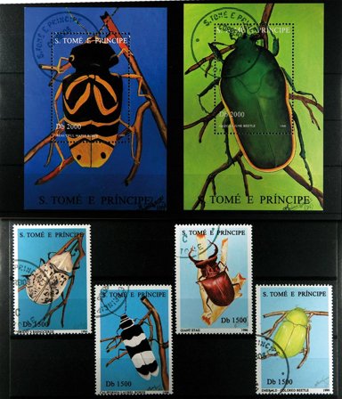 Insekter St. Tome 2 miniark og 1 sæt