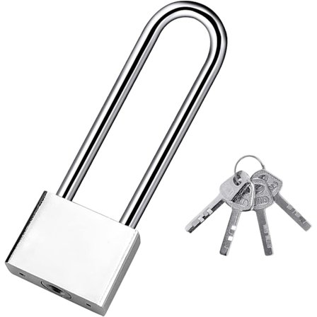 Nyckelhänglås Heavy Duty Långt Shackle Hänglås med 4 Nycklar, Utomhus