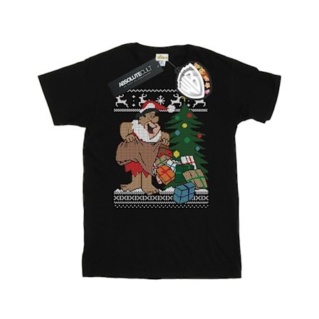 The Flintstones Herr Jul Fair Isle T-shirt XXL Svart