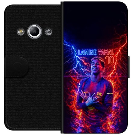 Yhteensopiva Lompakkokotelo Samsung Galaxy Xcover 3 Viktor Gyökeresin muotokuva Arsenal-paita päällä, jossa intensiivinen katse ja tumma dramaattinen