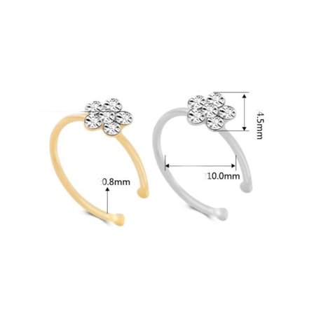 925 Sterling Silver guld näsa piercing