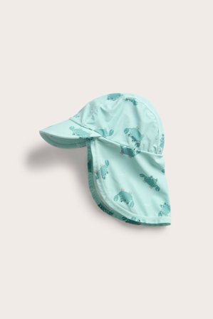 Kappahl | Czapka UV z daszkiem, w kraby Jasnoturkusowy 48/50 | Niemowlę