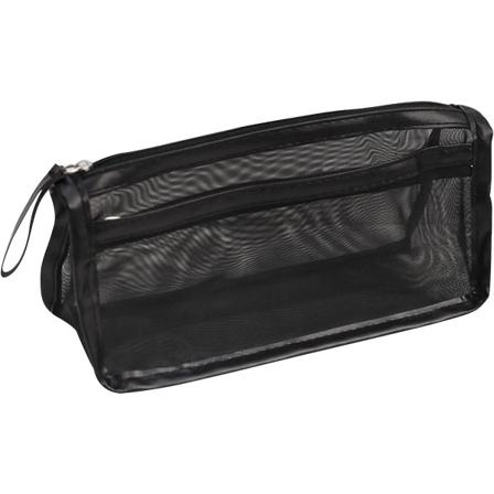 Kyn pussi, kaksinkertainen verkko kyn laukku s ilytyskyn pussi vetoketjullinen tarvikkeiden luova s ilytyspussi toimistoon kouluun 2 kpl (d-2) black