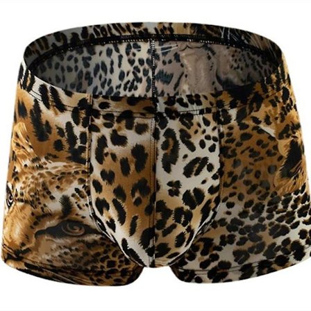 Sexy Herre Undertøy Boxershorts Homme Slangeskinn Leopard Truser Mann Pustende U Konveks Pose Underbukser Cueca Calzoncillo M-xxl