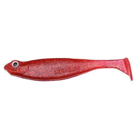 Megabass Hazedong Shad SW 4,2'', 10,7cm (5-pack) - Clear/Red Flake