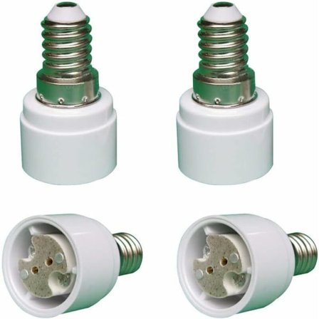 4-pakning E14 til G4 MR16 GU5.3 GU4 baseadapter for LED- eller halogenlamper