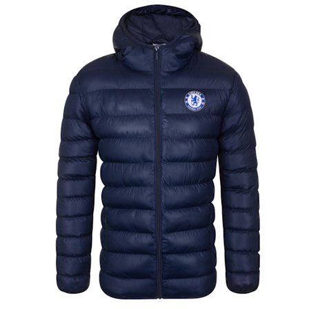 Chelsea FC Herr Vapen Quiltad Jacka XL Marinblå