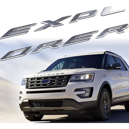 3D-bokstäver ABS främre huva-emblem kompatibel för 2011-2021 2022 Explorer Sport Hood Letters-klistermärken -silver