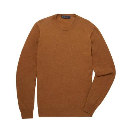 Brooks Brothers Lambswool Crew-Neck Sweater Brun, Herre