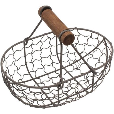 Sort Metal Æg Opbevaringskurv Køkken Opbevaringskurv (7.07X4.72X4.72 tommer)