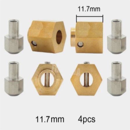 1/10 Pyörän kuusiokoloasennettu RC-päivitysosa Messinki Vahva adapteri