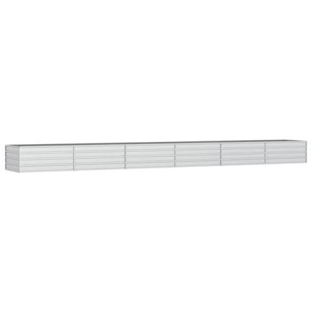 Vidaxl Odlingslåda Upphöjd Galvaniserat Stål 600x80x45 Cm Silver Silver