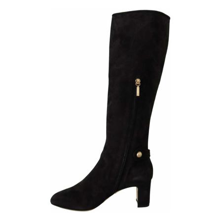 Dolce & Gabbana Leather Suede Vally Laarzen Schoenen , Zwart , Dames , Maat: 40 EU