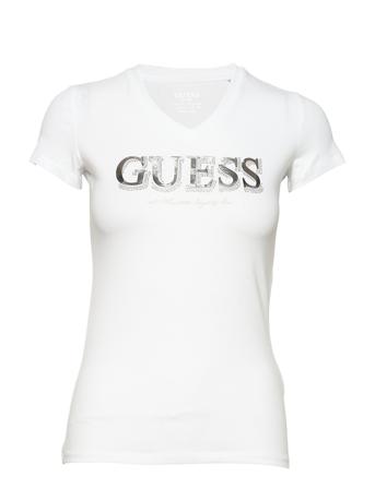 Ss Vn Trine Tee White GUESS Jeans