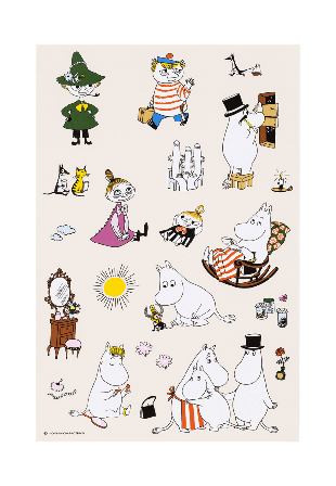 Arabia Mumin klistermärken Karaktärer 1 Hemelektronik Flerfärgad 14x25 cm