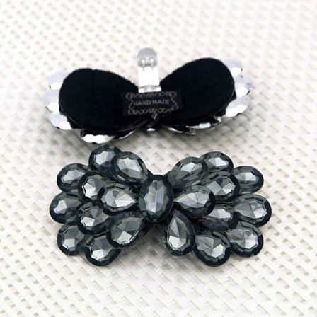 1 par Sko Klips Skinnende Dekorative Klips GRÅ