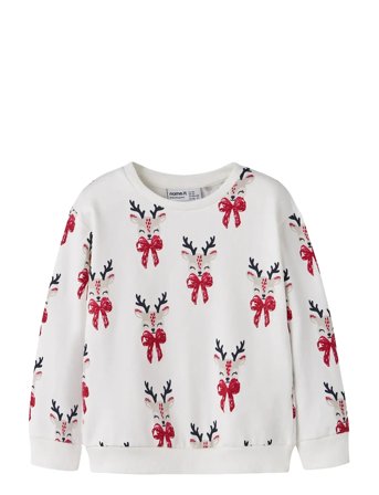 name it Nmfromia Ls Nreg Sweat Bru Box - White - 92