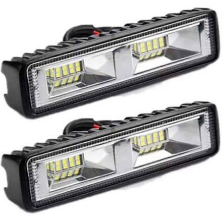 2 x 12v 24v LED-työvalo 16 LED 48w Työvalo, IP67 Vedenkestävä Syvyys Off Road Työvalot Autolle Moottoripyörälle Traktorille Kuorma-autoille ATV SUV (