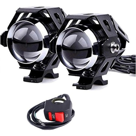 Cree LED Motorcykelstrålkastare - 1200LM Hög/Låg Beam/Blixt (Silver)