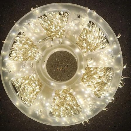 1000 LED 25M Lyslenke Utendørs/Innendørs, Julebelysning Varmhvit Nettstrøm, 8 Lysmoduser Vanntett Juletrebelysning - Silver Line-FA-