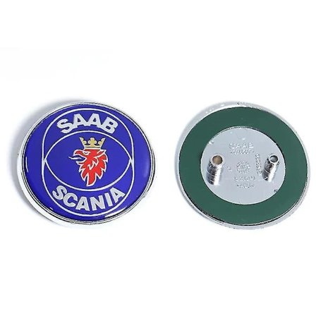 68 mm Saab bil huvemblem, bagagelucka och stötfångaremärke, kompatibelt med Saab 93 och 95.