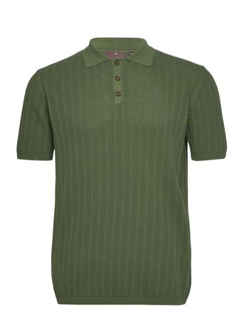 Tipper Structure Poloshirt S-S Knitwear Short Sleeve Knitted Polos Kakigrønn Oscar Jacobson*Betinget Tilbud