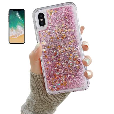Iphone X/xs - Flytande Glitter 3d Bling Skal Case